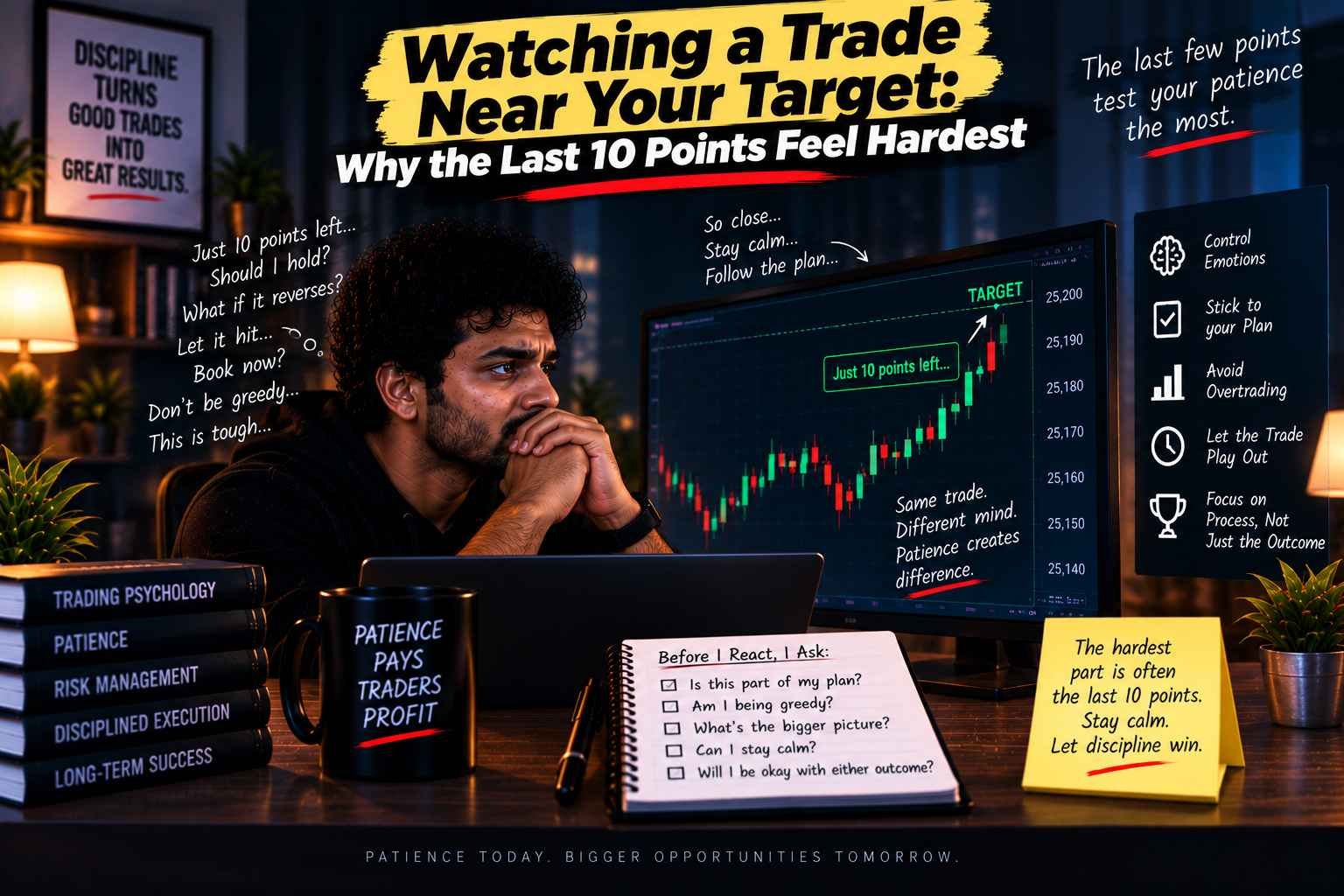 Watching a Trade Near Your Target: Why the Last 10 Points Feel Hardest